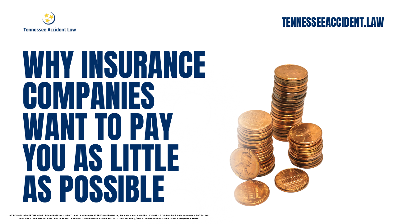 If you've been injured in an accident in Tennessee, you may face an uphill battle when dealing with insurance companies. Their settlement offers often fall far short of covering the actual damages and expenses you’ve incurred. Understanding why insurance companies act this way can prepare you to effectively negotiate your claim.