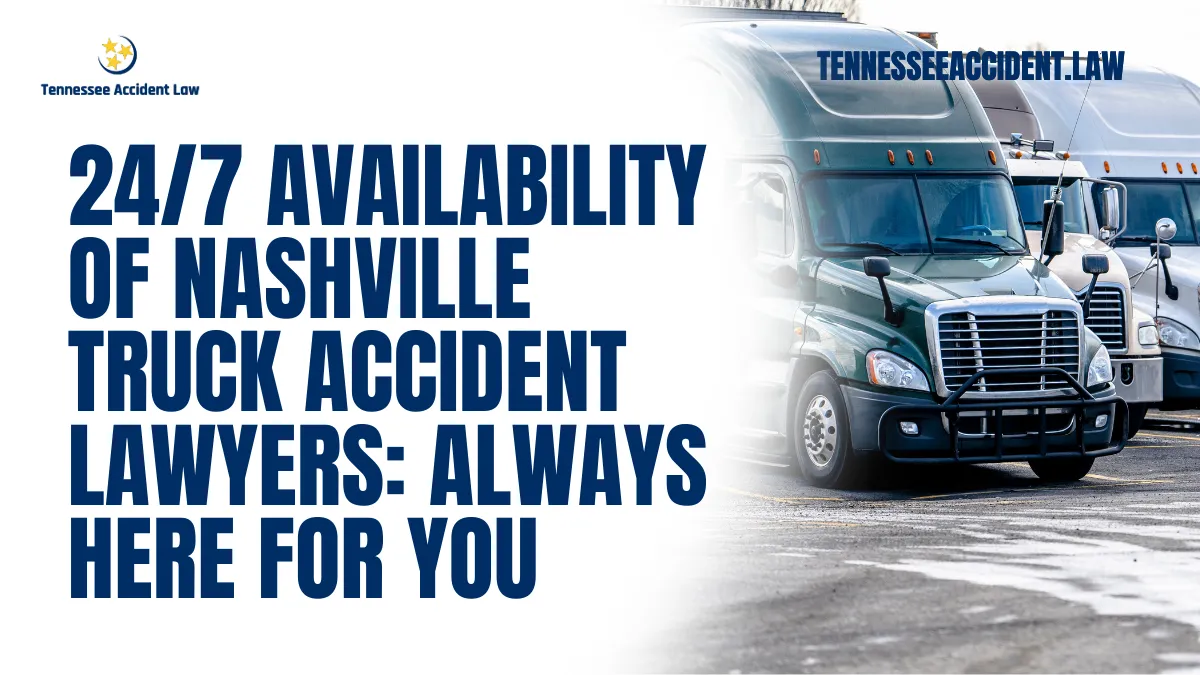 When faced with the aftermath of a devastating truck accident, having access to a truck accident lawyer Nashville 24/7 is essential. At Tennessee Accident Law, we understand the urgency and complexities of these cases. Our dedicated team works tirelessly to ensure your rights are protected and justice is served. Here's why our 24/7 availability and extensive experience make us the top choice for truck accident victims in Nashville.