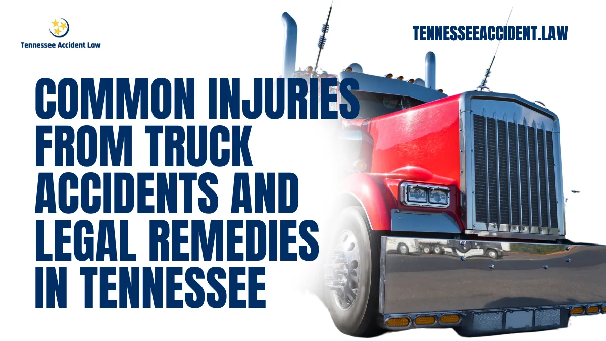 Truck accidents are among the most devastating collisions on Tennessee roads, often leading to severe injuries and complex legal battles. At Tennessee Accident Law, we understand the toll these accidents can take on victims and their families. Our mission is to help those injured in truck accidents recover the compensation they deserve. This article outlines the common injuries from truck accidents and the legal remedies available to victims in Tennessee.