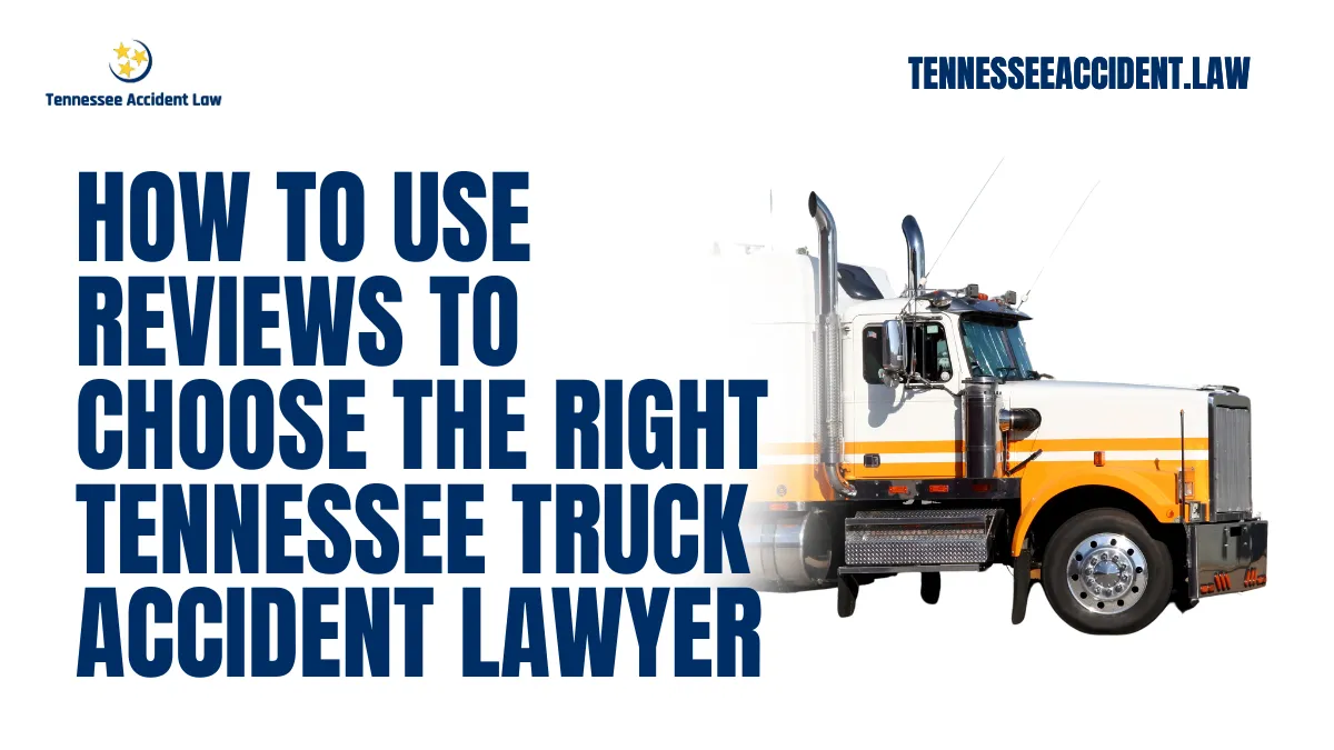 Finding the right Tennessee truck accident lawyer can make all the difference in the outcome of your case. When you’re recovering from a truck accident, you need a law firm that is highly skilled, reliable, and dedicated to getting you the compensation you deserve. The best way to evaluate a lawyer’s abilities and reputation is through Tennessee truck accident lawyer reviews. Tennessee Accident Law will show you exactly how to analyze reviews to choose the right lawyer for your case. Call us today at (615) 212-9866.