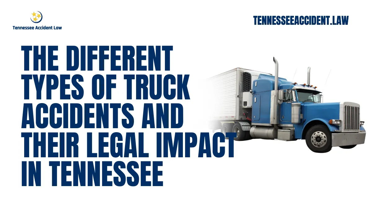 Truck accidents are some of the most severe and life-altering events on Tennessee roads. Understanding the types of truck accidents and their potential legal implications is essential for victims seeking justice and compensation. At Tennessee Accident Law, we are committed to helping accident victims navigate these complexities and secure the financial recovery they deserve. Below, we detail the various types of truck accidents and explain their legal ramifications.