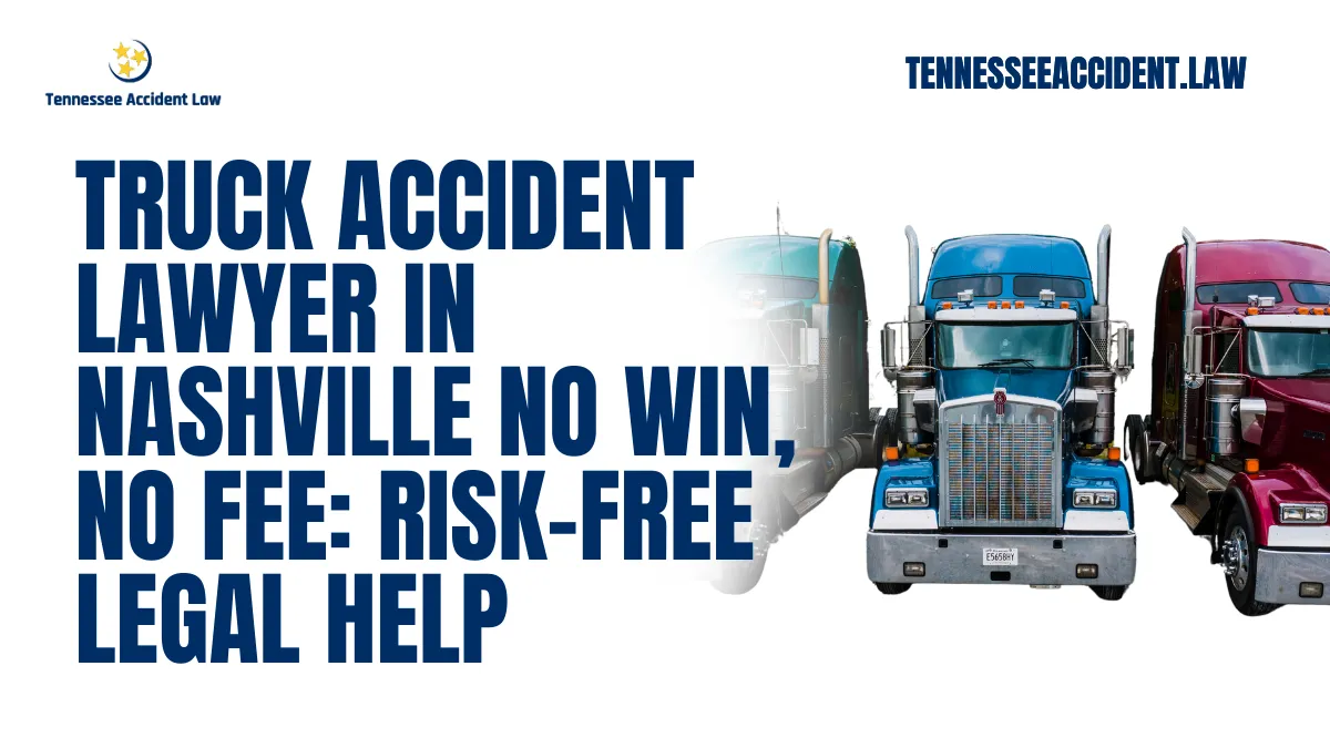 If you’ve been injured in a truck accident, navigating the legal process can be overwhelming. At Tennessee Accident Law, we provide expert assistance as your trusted truck accident lawyer in Nashville, no win no fee. Our experienced team is here to help you secure justice and the compensation you deserve without adding financial strain to your recovery.