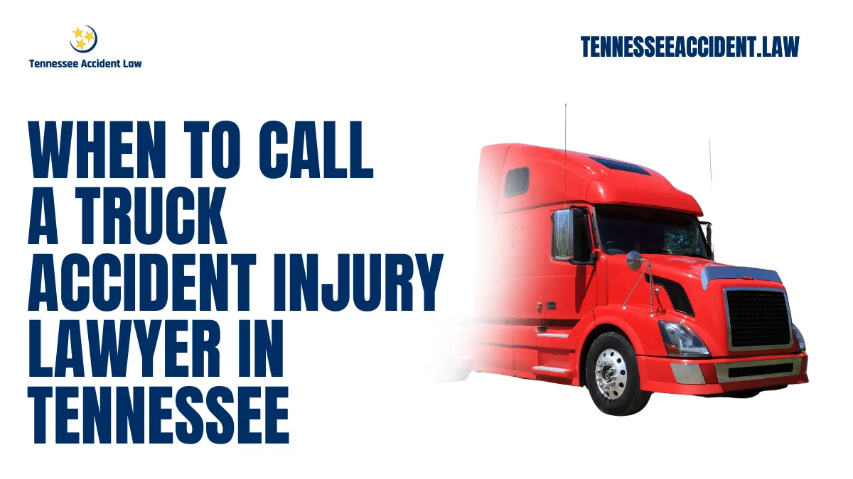 Truck accidents can lead to devastating consequences, from severe injuries to significant financial burdens. If you've been involved in a truck accident in Tennessee, seeking legal counsel from a truck accident injury lawyer is essential. At Tennessee Accident Law, we understand the complexities of these cases and are here to fight for the justice and compensation you deserve. This article outlines when to call a truck accident injury lawyer and how we can help.