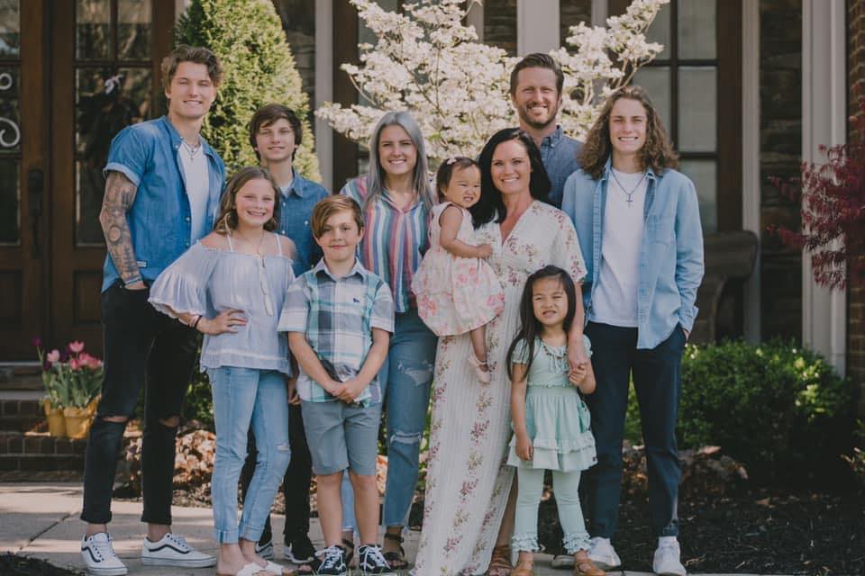 Attorney James 'Jim' Frazier and his family, along with his wife, Danielle, and 8 children.