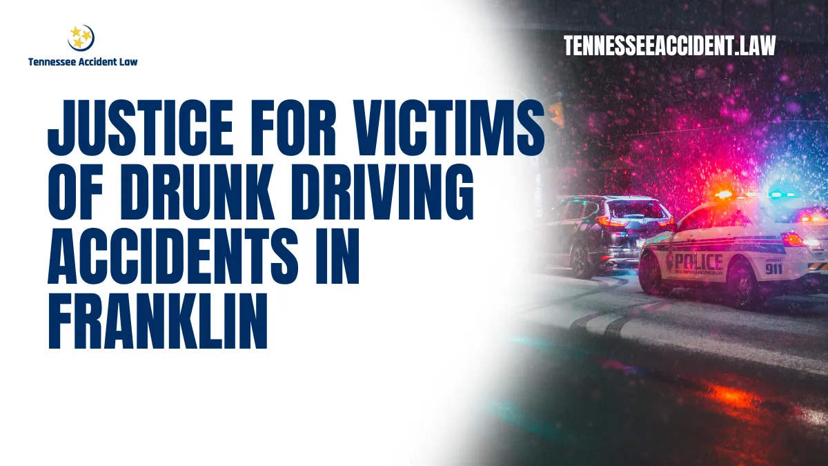 Drunk driving is a grave issue that continues to devastate lives and families in Franklin and beyond. When tragedy strikes due to someone else's reckless decision to drive under the influence, victims deserve justice. Tennessee Accident Law is here to help, offering trusted guidance from a dedicated drunk driving accident lawyer in Franklin.