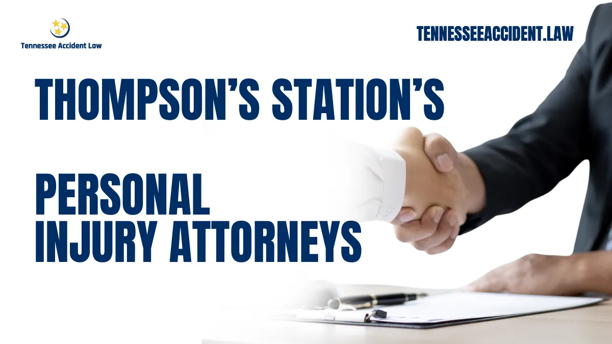 Tennessee Accident Law is here to help those who have suffered injuries as a result of an accident in Thompson's Station. This website is designed to help educate victims on their rights and to provide access to a Thompson's Station personal injury lawyer who can help you with your potential case. Whether its an car accident, slip and fall, dog bite, or truck accidents, our personal injury lawyers are here to assist you.