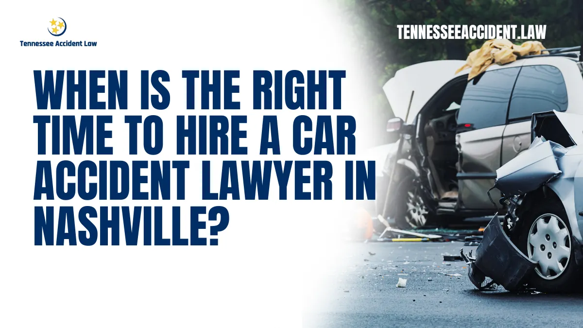 Car accidents are a distressing experience, often leaving victims confused about their next steps. At Tennessee Accident Law, we understand the challenges you face after an accident, and we are here to guide you. Knowing when to hire a car accident lawyer can significantly impact your case and ensure you receive the compensation you deserve. Here's everything you need to know about making the right decision at the right time.