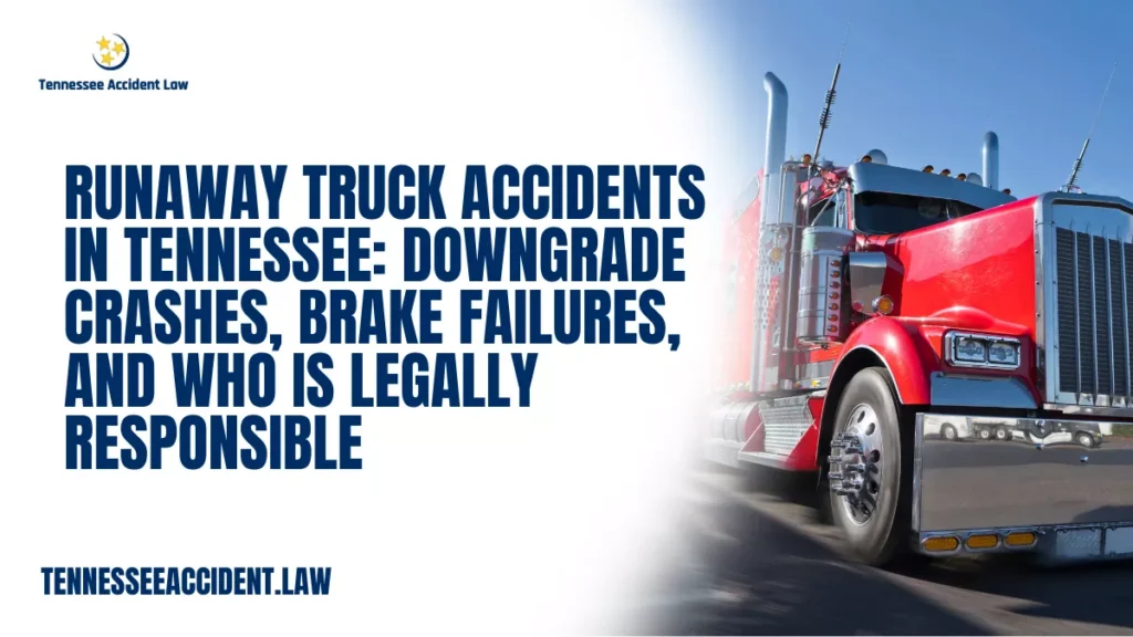 Runaway truck accidents are some of the most terrifying and destructive crashes on Tennessee roads. When a tractor-trailer loses braking power on a downgrade, the driver may have seconds—or less—to react before the truck accelerates out of control. These crashes often end in jackknifes, rollovers, underride collisions, or high-speed impacts at the bottom of hills.