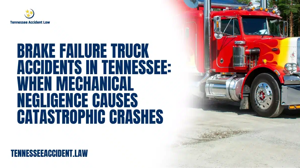 Brake failure is one of the most dangerous mechanical problems a commercial truck can experience. When an 80,000-pound tractor-trailer cannot stop properly, the consequences can be devastating for nearby drivers. Brake failure truck accidents on Tennessee highways often result in catastrophic injuries, multi-vehicle collisions, and tragic fatalities.